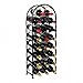 PAG 23 Bottles Arched Free-Standing Floor Metal Wine Rack Wine Display Holders Stands with 4 Adjustable Foot Pads, Black