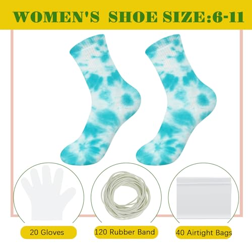 Image of Silkfly White Cotton Socks for Tie Dye White Crew Ankle Socks Tie Dye kit Party Supplies(Small,20 Pairs)