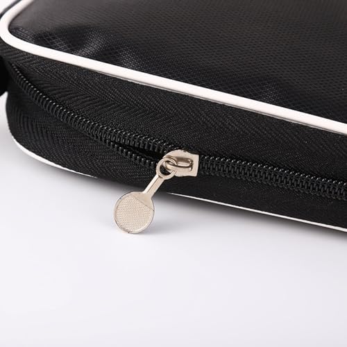 ZHAOYCSH Table Tennis Racket Case - Soft Cover Paddle Bag (27x17 cm) | Durable & Lightweight Ping Pong Paddle Case | Scratch-Resistant Travel Organiser for Indoor Sports Accessories (Black, 1-Pack) - Image 4