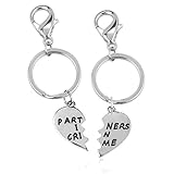 Lux Accessories Partners In Crime Matching Keychain Set 2 PC