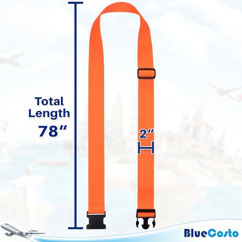 Luggage Straps For Suitcase - Orange, 1.9M X 5Cm, 4 Pack - Strap For Suitcases - Tsa Approved By Bluecosto - 8
