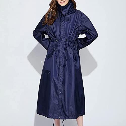 Chubasquero largo transpirable de mujer con tejido impermeable extendido de alta protección 5
