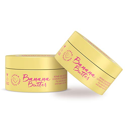 Umberto Giannini Banana Butter Leave-In Conditioner, Vegan, Cruelty Free & Silicone Free Leave-In Conditioner for Curly or Wavy Hair, 2 Pack