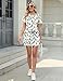 TCOT Pajamas for Women Set Shorts Fashion Summer Loungerwear Crew Neck Tops with Skort Trendy Dressy Casual White,L