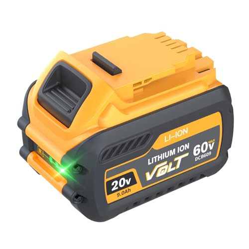 TURPOW Advanced 9.0Ah Replacement for Dewalt 60v Battery&20V MAX, DCB609 DCB606 DCB612 DCB200 DCB201 DCB203 DCB204 DCB206 DCB207 DCB209 180Wh Battery 1Pack