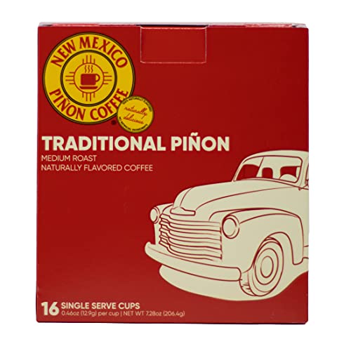 New Mexico Piñon Coffee Naturally Flavored Single-Serve Cups for Keurig Brewers (Traditional Piñon, 16 count)