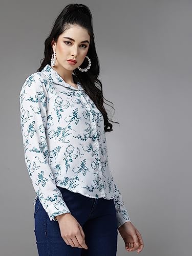 Image of OOMPH! Women's Cotton Regular Fit Floral Button Down Shirt