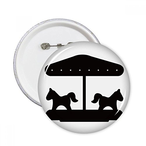Badge carrousel noir DIYthinker rond bouton vêtements décoration XXL