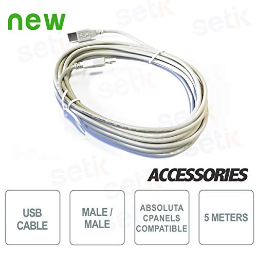Bentel Security - Cable USB Macho Macho para Unidades de Control Absoluta Bentel - USB5M