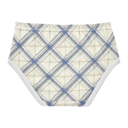 Elastic Waistband Girls' Panties Comfort Underwear for Toddler Geometric Plaid Pattern in Sizes 2T,3T, 4T, 5T, 6Y and 8Y2
