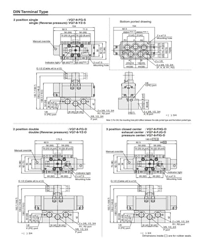 Valve solénoïde VQ7-8-FG-S-3Z pour automatisation de vérin pneumatique