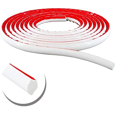 NeatiEase UPVC Quadrant Trim, 5 Meters Tile Trim, Flexible Quarter Round Molding Trim Self Adhesive, Skirting Board-Caulk Strip-Laminate Floor Beading & Skirting Floor Edging Strip(White) Cover