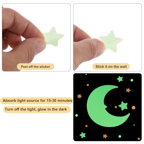 Stickers luminosos para pared uxcell, 126 puntos miniatura 4
