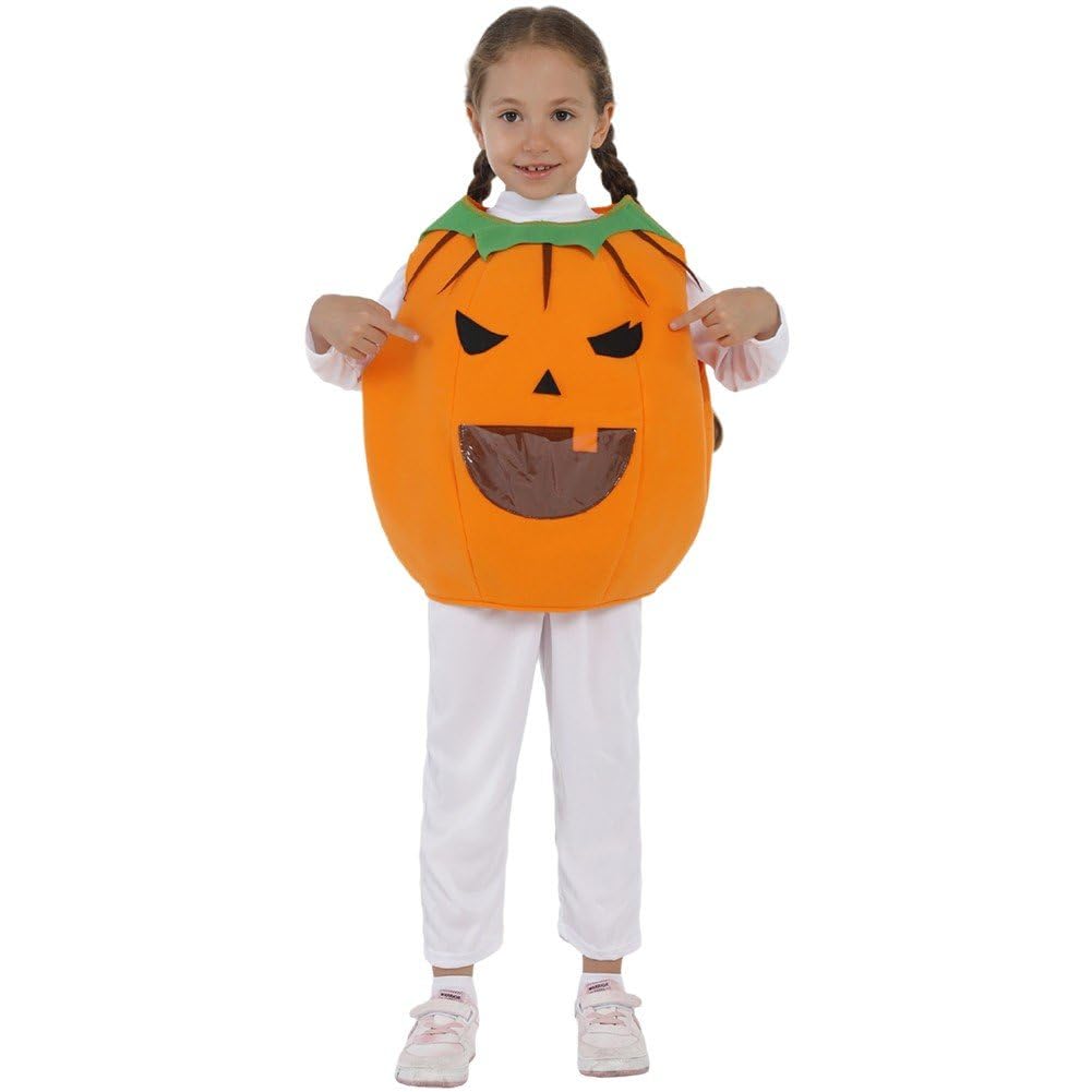 Costume cosplay de citrouille Halloween robe fantaisie orange avec chapeau bonnet