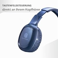 Music Sound | Bluetooth Kopfhörer Basic | Ohrmuschel-Bluetooth-Kopfhörer mit Ausziehbarem Kopfband – 14 Stunden Akkulaufzeit – 2 Stunden Ladezeit – LED-Anzeige und AUX-Eingang – Farbe Blau – Ansicht 4