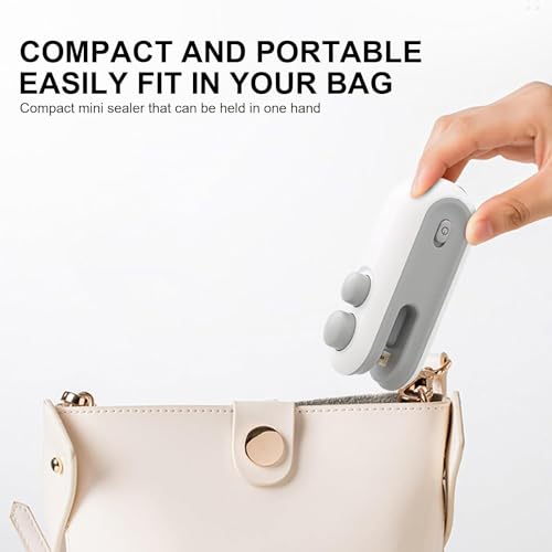 Image of Clasm Mini Bag Sealer and Cutter, Type-C Rechargeable Food Bag Sealer, 2-in-1 Portable Heat Sealer for Plastic Bags, Magnetic Fridge Mount, Handheld Food Packet Resealer for Kitchen Storage