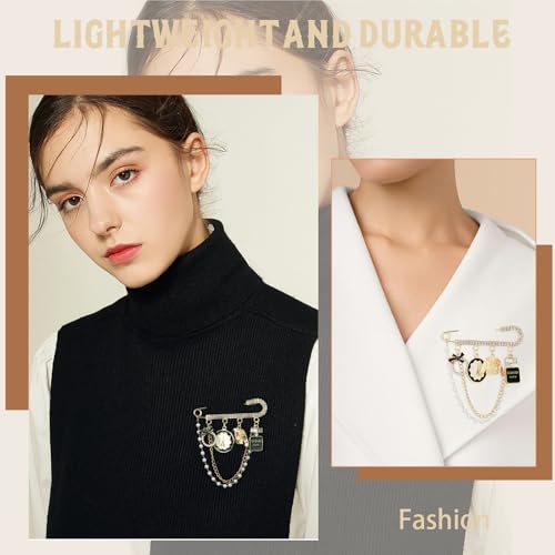 Image of Fashion Pearl Four Leaf Clover Brooch Number 5 Vintage Rhinestone Camellia Brooches Pins for Women Wedding /Bouquet /Banquet Jewelry (Pearl Brooch Pin)(Heart Brooch)