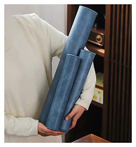 Chemin de table en cuir bleu imperméable 100x50 cm plusieurs tailles salon