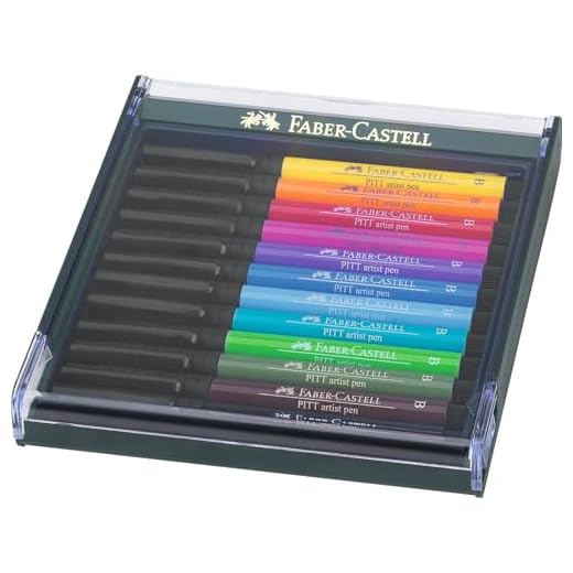 Canetas Artísticas Pitt Ponta Pincel (B) 12 Cores Vibrantes, A&G Faber-Castell
