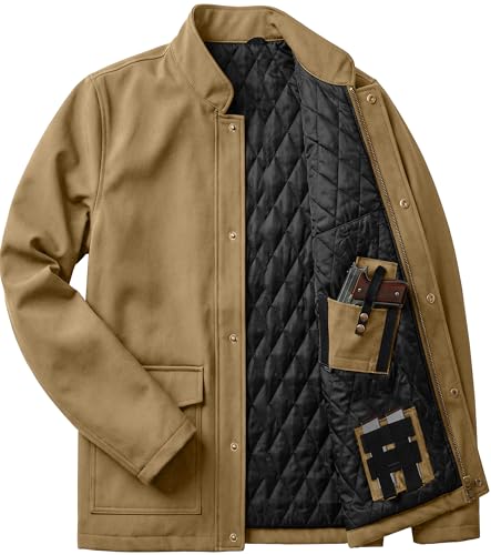 Image of URBAN BUCK Concealed Carry Jacket Men Insulated Heavy-Duty Tactical Sherpa Stealth Jacket with Pockets