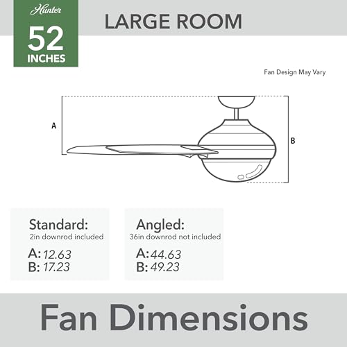 Image of Hunter Beck, Indoor, Ceiling Fan, with LED Light, 52 inch, Fresh White