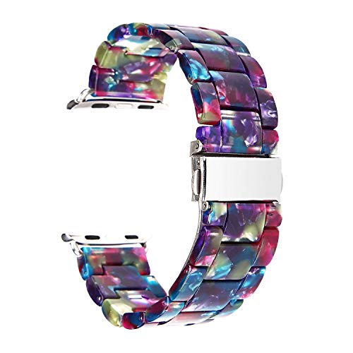 Compatible for Apple Watch Band 38mm 40mm, Women Colorful Resin Sport Band Replacement Strap Compatible for iWatch Apple Watch Series 5 4 3 2 1 (Band for Apple Watch 38mm 40mm)