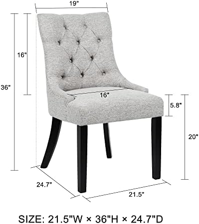 Dining Chairs-Modern Upholstered Light Grey Set of 4