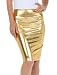 Sakkas 2695 Women's Shiny Metallic Liquid High Waist Pencil Skirt - Gold - X-Large