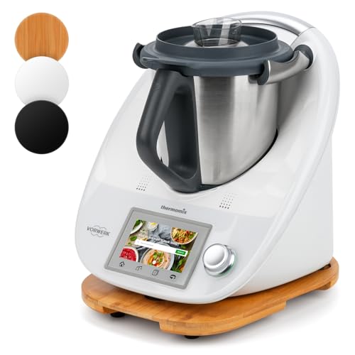 Ticanros Asse Scorrevole Per Bimby Tm6 Tm5, Asse Scorrevole In Bambù Con Ruote Che Si Muove Facilmente, Per Accessori Bimby Tm5 Tm6, Base In Bambù