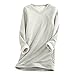 Pull en peluche pour femme - Chaud - Couleur unie - Manches longues - Imprimé - Doublure polaire - Pull thermique - Couleur unie, gris, UK7 / 41EU / US8