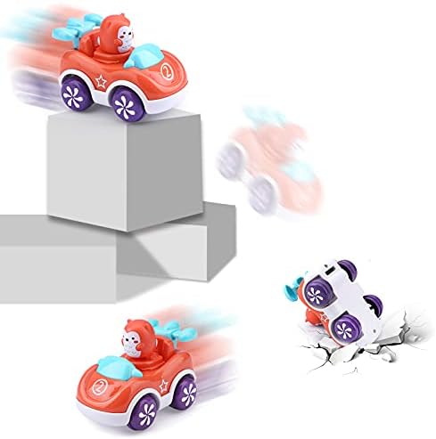 AmyBenton Car for 1 2 Year Old Girls - Car for Toddler - Baby Car Set of 4 - Friction Power Car for Girls 1 2 Years Old