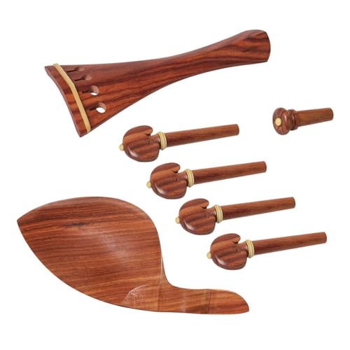 vdl̃oCIp[c Violin 4-piece Set Mahogany Inlaid Boxwood Chin Rest Tail Plate Tail Pin String Pin Violin Accessories