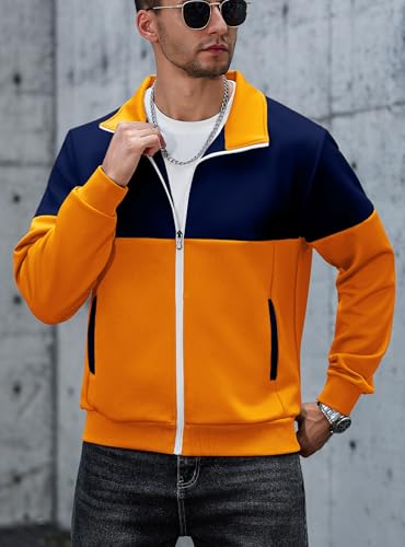 Image of HYPESTFIT Men's Lightweight Casual Bomber Jacket Track Running Athletic Varsity Coat