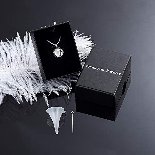 image for memorial jewelry Stainless Steel 20mm Baseball Memorial Urn Jewelry Pe