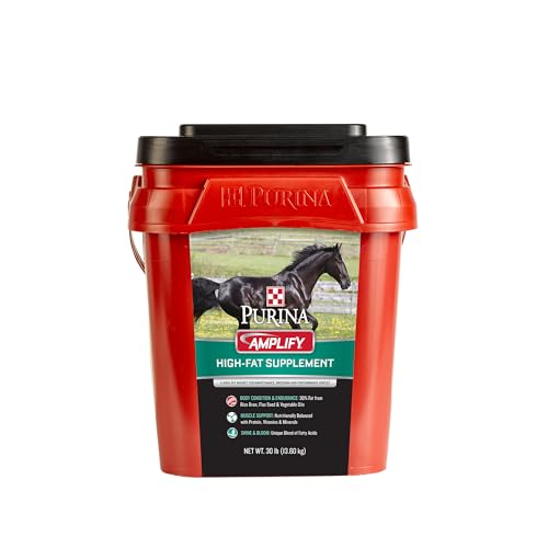 Purina Amplify | High-Fat Horse Supplement | Diet Enrichment Nuggets - 30 Pound (30 LB) Pail