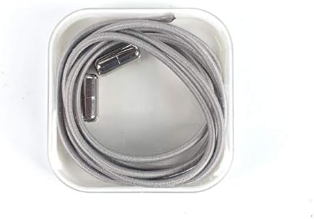 omlopp 1Pair Lazy Shoelaces No Tie Elastic Shoelaces for Kids and Adults, No Tie Shoelaces with Metal Turnbuckle for Sneakers (Light Gray)