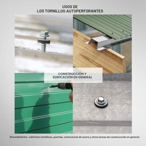 Miniatura 5 de Doja Industrial Tornillos Autotaladrantes M6 Pack 75 6,3 X 50 Mm Tornillos Roscachapa Hexagonal Con Arandela Para Chapa Aluminio O Cubiertas Tornillos Autoperforantes Autorroscantes Broca