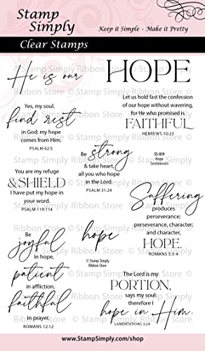 Stamp Simply Clear Stamps Hope Christian Religious - Inspirational Words 4X6 Inch Sheets - 10 Pieces #TOP9