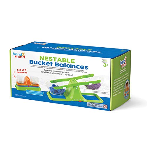 Balanza de cubos Learning Resources con recipientes extraíbles para comparar pesos 7