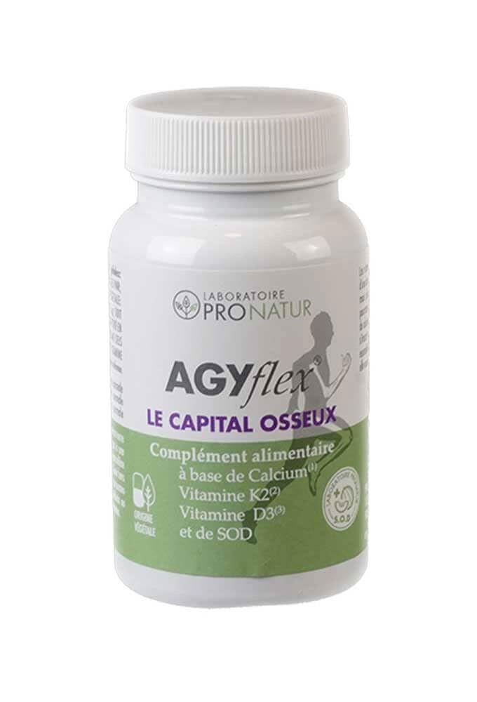 AGYflex® LE CAPITAL OSSEUX - Complément alimentaire dédié à la consolidation et à la préservation de l’ossature - Calcium, vitamines D et K et d’antioxydants - 60 gélules