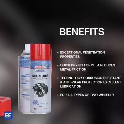 Image of ADDLUB Chain Lube Aerosol Spray 500 ml | Provides Lubrication and Corrosion Protection of Chain & sprockets for Bikes, Motorbikes, Cars| Extended Chain Life (500 Ml- Pack Of-1)