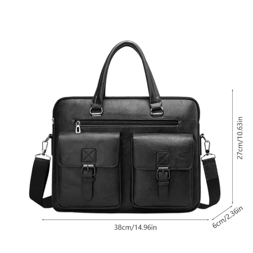 Image of CAVALO - Be Unique Leather Men's Laptop Bag Retro Messsenger Bag Men's Handbag Crossbody Bag Personality Briefcase (upto 14 inch) | Premium PU Leather
