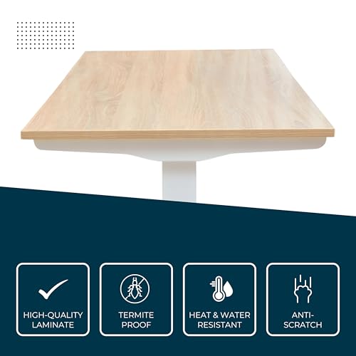 Image of Manual Height Adjustable Non-Electric Sit-Stand Workstation Smooth Hand Crank Lift System Sturdy Stee (Black Frame | Highland Pine, 120X 60 cm | 4x2ft | 48x24 Inches)