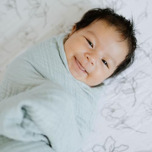 Image of Little Unicorn Muslin Swaddle Blanket for Newborns & Infants | Soft & Breathable Fabric | Baby Blanket for Swaddling, Nursing, Shower Gifts (White Sage)