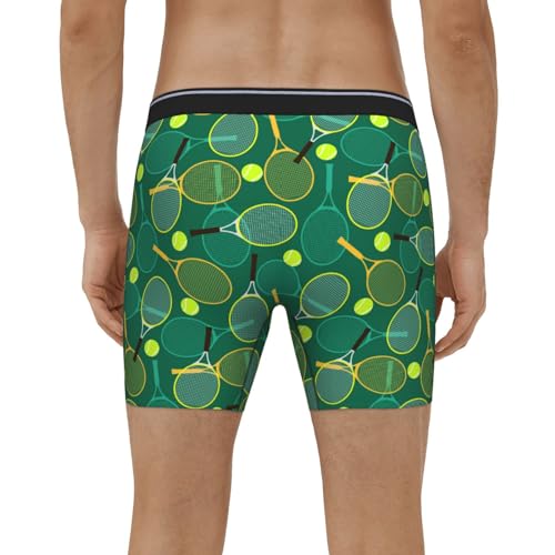 VOSERY Tennis Rackets and Balls Mens Underwear Boxer Briefs, Soft Breathable Extended Length Boxers Briefs for Men3