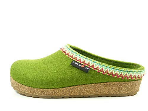 HAFLINGER Grizzly Francisco 711053 Zapatillas de casa de Fieltro Unisex, Talla:41 EU, Color:Verde
