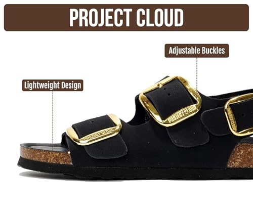 Image of Project Cloud 100% Genuine Leather Ankle Strap Footbed Sandal with Lightweight & Comfortable Walking Fisherman Sandals for Women - Non Slip Memory Foam Slingback Womens Sandals 2026 (Garda)