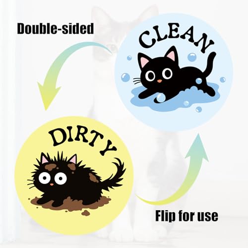 2 imanes decorativos para lavavajillas con diseño de gato, 9x9 cm miniatura 3