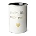 Tri-coastal Design Ceramic Makeup Brush Holder Storage You're Like Really Pretty Cosmetic Organizer for Make Up Brushes and Accessories - Round White Cosmetics Cup for Bathroom Vanity Countertop