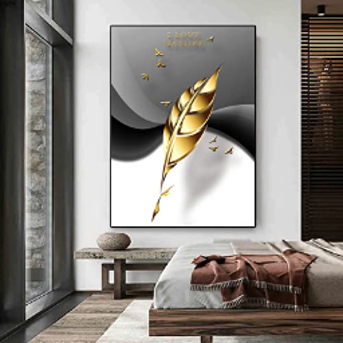 Feuilles peinture sur toile géométrique sans cadre pour style industriel